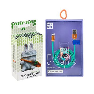 Nicole Crochet Airpod Case + USB-Lightning Flower Dreams Data Cable