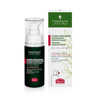 Helan L'Antirughe - Firming & Redensifying Emulsion Fluid Concentrated Booster for Skincare with Vitamin C & E, Shea Waxes & Ceramides - Anti Wrinkle Action for Sensitive Skin - Made in Italy, 30 ml