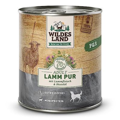 Wildes Land Natvoer voor honden, lamssmaak, 6 x 800 g