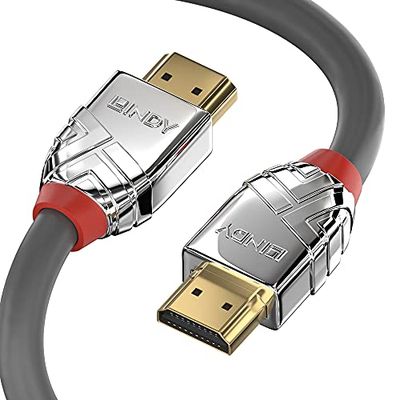 LINDY - Cabo HDMI 2.0 cromado linha de 10 metros com ethernet 4k@60Hz 10,2G 3D 1080p HDCP 1,4 2,2 certificado HDR, ARC, CEC, ATC | compatível com TV, monitor, Xbox, Blu-ray, PC