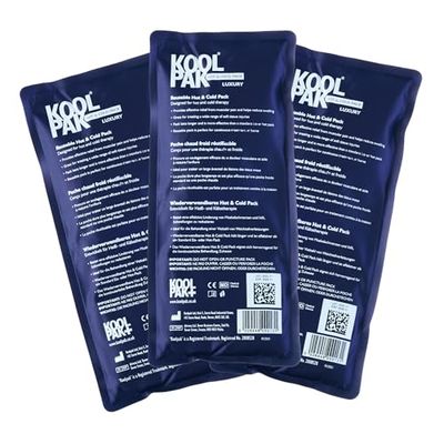 Koolpak - Embalagem de 3 unidades, reutilizáveis, 12 x 29 cm, reutilizáveis, cor branca