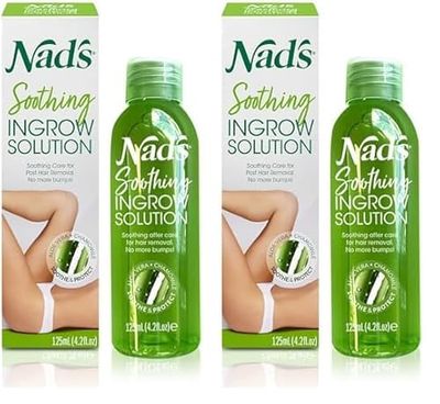 Nad's Soothing Ingrow Solution, Ingrown Hair Reduction, Treatment for Ingrown Hairs, Redness and Inflammation, Ingrown Hair Treatment, 125ml (Pack of 2)