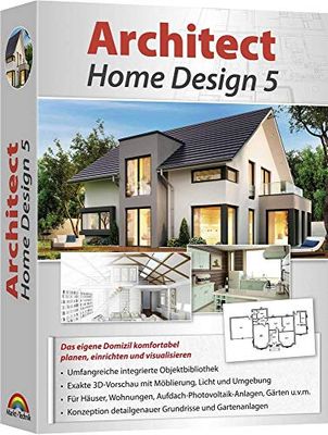 Markt & Technik 80828 Architect Home Design 5 versione completa, 1 licenza Windows Software di pianificazione