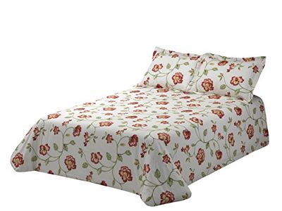 Viantala Therese 100 150 Sheet, Bedding Set, Cotton, Red and White.