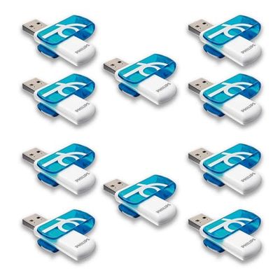 Philips Vivid Édition High Speed clé USB 2.0 10x 16 Go avec Capuchon pivotant pour PC, Ordinateur Portable, Stockage de données informatiques, Vitesse de Lecture jusqu'à 21 Mo/s