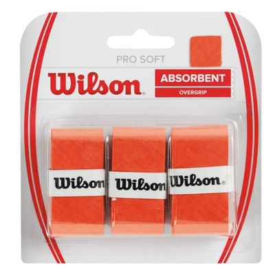Wilson Grip WRZ4040OR Impugnatura Pro Soft Overgrip, Unisex, Arancione, 3 Unità