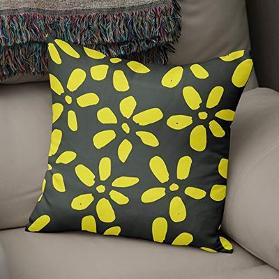 Bonamaison Decoratieve kussenhoes Neon Geel & Fume, Gooi kussenhoezen, Home Decoratieve kussenslopen voor woonkamer, bank, slaapkamer, maat: 43x43 cm - ontworpen en vervaardigd in Turkije