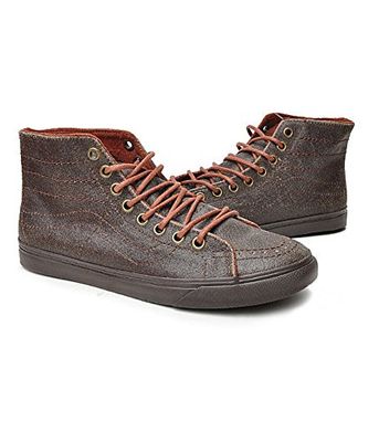 Vans U SK8-HI D-LO VL9A54A Uniseks sneakers voor volwassenen, Bruin Cracked Leather Brown, 39 EU