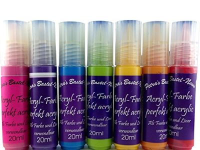Bastel-s petra'news a-paC20A7RB acrylfarbenset 'Regenbogen'7 x 20 ML, Peinture Acrylique/Rose/Violet/Bleu/Vert/Jaune/Orange/Rouge