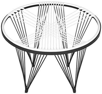 Safavieh Silla Launchpad Metal, Negro y Blanco