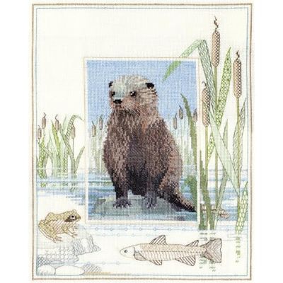 Derwentwater Designs WIL6 Wildlife Cross Stitch Kit - Otter, One, Multi Color