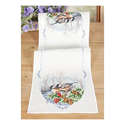 Vervaco pN - 0147606 Inverno Kohlmeise Zweig Corridore su Tela Aida