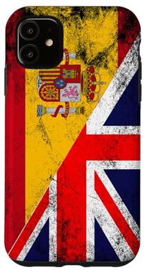 Bandiere della Spagna e del Regno Unito - Inglese spagnolo, britannico Custodia per iPhone 11