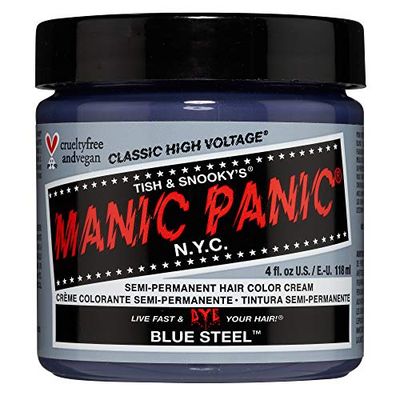 Manic Panic Blue Steel Classic Creme, Vegan, Cruelty Free, Semi Permanent Hair Dye 118 ml