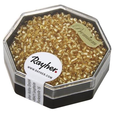 Rayher Delica Rocailles, 1,6Mm Ø, Topazio Chiaro, 6G, con Interno Argento, Scatolina, 14762807