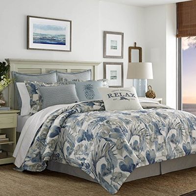 Tommy Bahama Raw Costa Capa de edredão conjunto, azul, casal