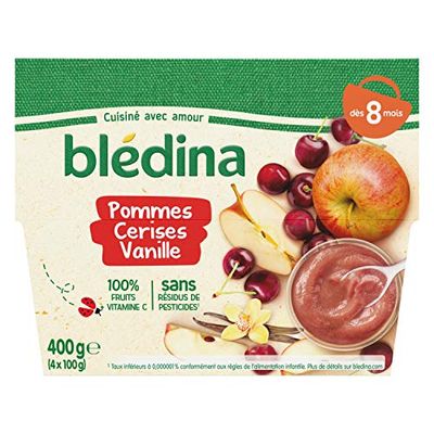 Blédina 4 Coupelles Pommes Cerises Vanille dès 8 mois