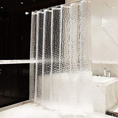 OTraki Rideau de Douche 200 x 200 cm Semi Transparent Rideaus de Bain Anti Moisissure Rideaus de Baignoire EVA Imperméable Lavable 3D Salle de Bain Rideau avec 13 Crochet sans PVC