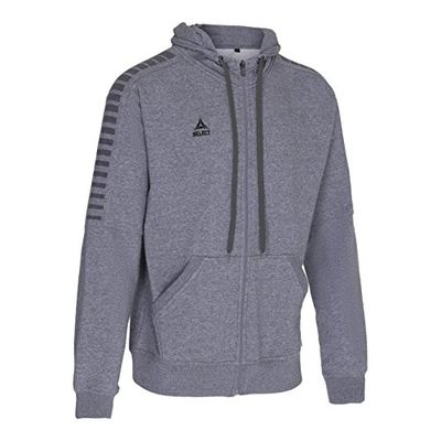 Select, Felpa con Cappuccio e Zip Torino, da Adulto, Unisex, Grigio, Taglia XXL