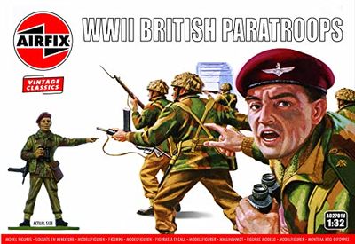 Airfix Kit de Figurines - A02701V Parachutistes Britanniques de la Seconde Guerre Mondiale, Kits de Maquettes en Plastique pour Adultes et Enfants de 8 Ans et Plus, 14 Figurines Non Peintes