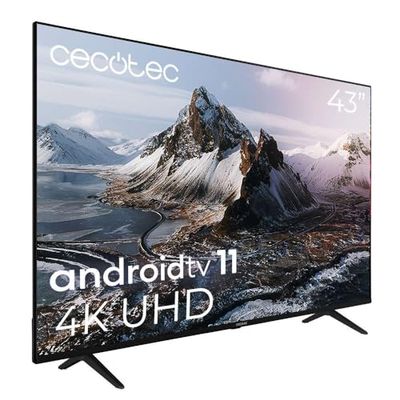 Cecotec LED TV 43 inch Smart TV A2 Series ALU30043S resolutie 4K UHD, Android 11, Frameless, Google Voice Assitant en Chromecast, Sistema Dolby Vision, model 2023