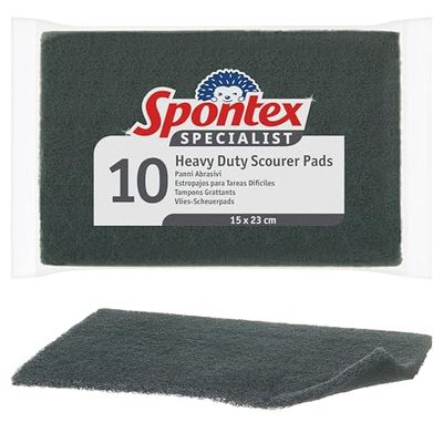 Spontex Specialist Heavy Duty Pagliette abrasive | XL | Rimuove le bruciature di cibo e grasso | Confezione da 10