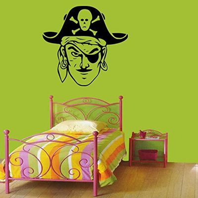 Tatoutex Stickers Pirate borgne - Vert Lime, L 43cm x H 40cm