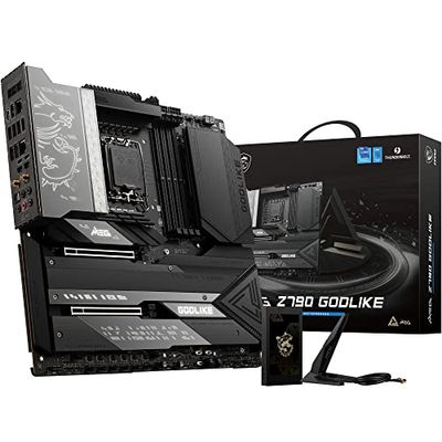 MSI MEG Z790 GODLIKE Scheda madre, E-ATX - Supporta processori Intel Core 12a e 13a, LGA 1700-Touch LCD e RGB, 105A SPS VRM, DDR5 7800+MHz/OC,M.2 Gen5,10G e 2.5G LAN, Wi-Fi 6E, Thunderbolt 4