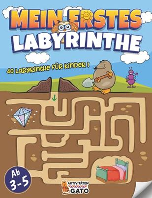 Labyrinthe Kinder ab 3-5: Labyrinth Rätsel für kinder ab 3 und 4 jahre | Spielbuch block ab 3 jahre spiel kinder Kindergarten, Vorschule Rätselspaß Rätselheft