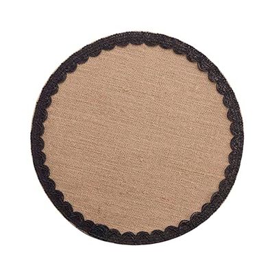 douceur d'intérieur, Set de Table (Diamètre 38 cm) Darla Noir, Jute Uni