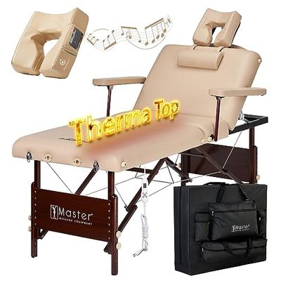 Master Massage Therma Top Table de Massage Mobile chauffante Pliable en Bois, 71 cm