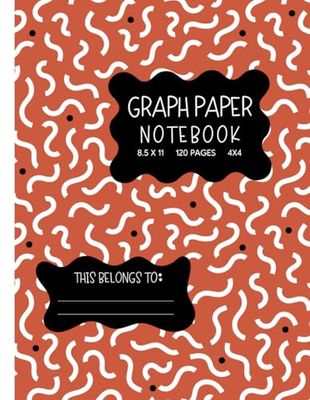 Graph Paper Notebook for Math, School, and Work--Macaroni!: 8.5x11 | 4x4 Quad Grid | 120 pages