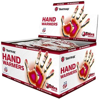 Yaktrax Handwarmer, wegwerp met tot 8 uur warmte voor outdooractiviteiten, geurneutraal en milieuvriendelijk, zwart, 40 stuks