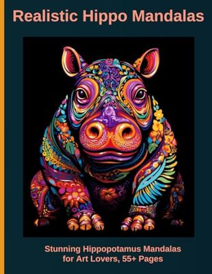 Realistic Hippo Mandalas: Stunning Hippopotamus Mandalas for Art Lovers, 55+ Pages