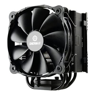 ENERMAX T50 AXE FSS 140 mm CPU Air Cooler All-Black - 230W TDP, 5 6mm Copper Heat Pipes, Air Guide Included, Pressure Differential Flow, 140mm Silent PWM Fan, Intel LGA 1700/1200 AMD AM5/AM4