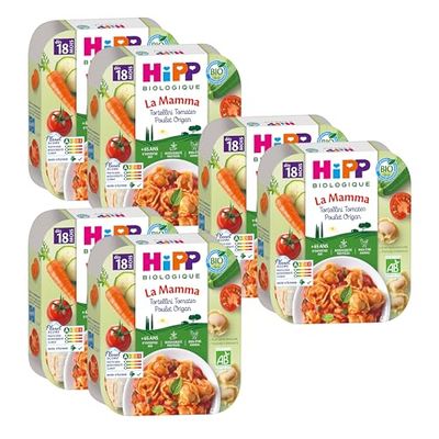 Hipp Biologique Tortellini Tomates Poulet Origan - Lot de 6 Assiettes de 250g