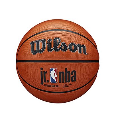 Wilson Pallone da Basket Jr NBA Auth Series Outdoor Basketball, Utilizzo Outdoor, Gomma Tackskin, Misura 5, Marrone