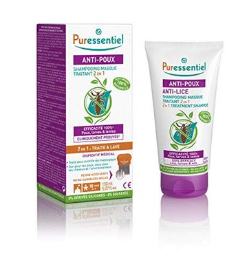 Puressentiel - Anti-Pidocchi - Shampoo Maschera Trattante 2 in 1 - Efficacia provata per eliminare pidocchi, larve e lendini - Formula naturale - 150 ml