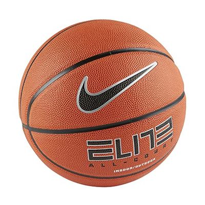 NIKE Unisex Elite All Court 8 Basketboll, Amber/Black/Metallic silver, One Size
