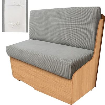 Camperstoelhoezen voor camperkussens met 1 rugleuninghoes en 1 bankhoes, Rv-dinette stoelhoezen met antislip riem, machinewas, rekbare Rv Dinette kussenslopen voor camper, camper, autobank