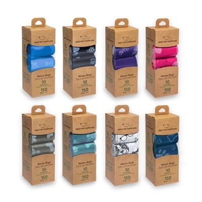 Best Pet Supplies Sacchetti per escrementi per cani (4 x 150 sacchetti) per la pulizia dei rifiuti dei rifiuti, ricambi per cuccioli all'aperto per passeggiate e viaggi, a prova di perdite e strappi,