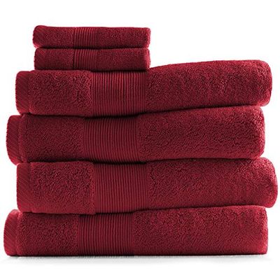 Hearth & Harbor Ultra zachte en zeer absorberend, badhanddoeken, katoen, rood, 6-delige set