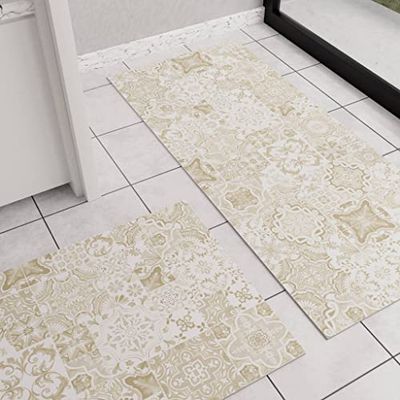 PETTI Artigiani Italiani Keukenloper, antislip, wasbaar, loper, keuken, 52 x 80 cm, design Vietri Taupe, 100% Made in Italy