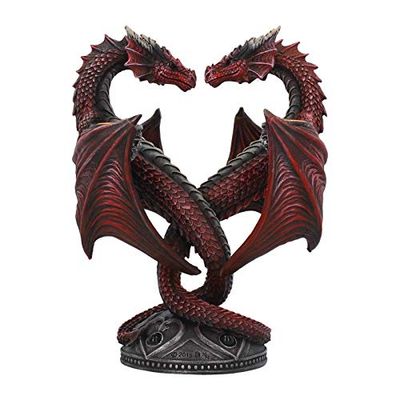 Nemesis Now Dragon Heart Anne Stokes Valentine's Edition Candle Holder 23cm Red, Resin, One Size