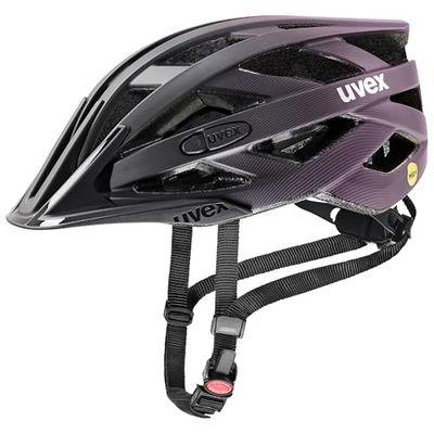 uvex i-vo cc mips - lätt allroundhjälm för kvinnor och män - mips-system - utbyggbar med LED-ljus - black-plum matt - 52-57 cm