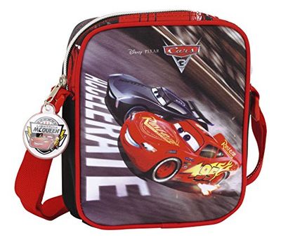 Safta Cars 3 Borsa Messenger, 18 cm, Rosso (Rojo/negro)