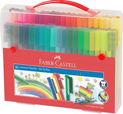 Faber-Castell 155579 Connector Colour Felt Tip Pen, 80 Count (Pack of 1)