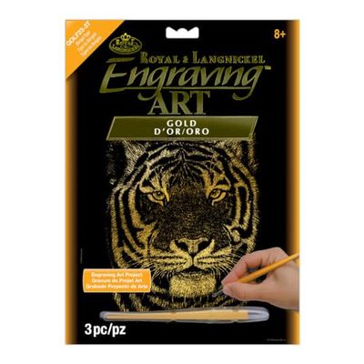Royal & Langnickel Gold Engraving Art A4 Size Bengal Tiger Designed Painting Set