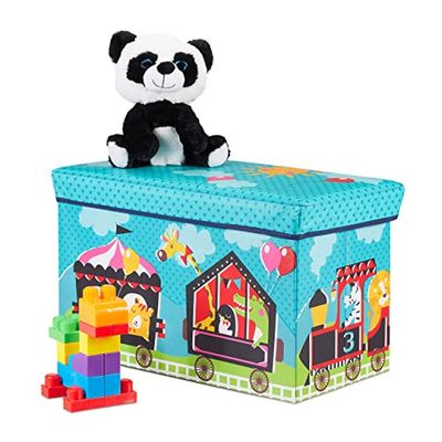 Relaxdays Café para brinquedos, banco infantil, dobrável, para meninos e meninas, circo