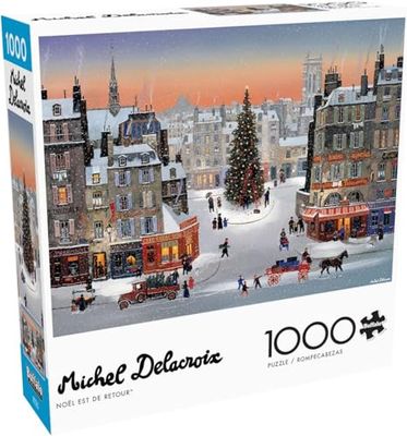 Buffalo Games - Michel Delacroix - Noël EST de Retour - Rompecabezas de 1000 Piezas para Adultos - Rompecabezas desafiante Noches de Juegos - El tamaño Final es de 26.75 x 19.75 Pulgadas
